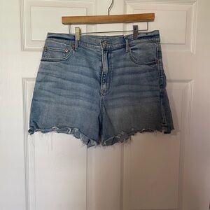 American Eagle Outfitters Blue Jean Shorts High-Waisted Distressed